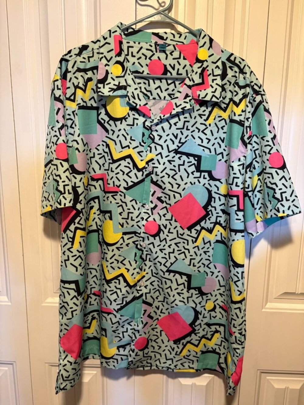 Men’s Funky Retro Disco Collared Button Down Shirt Size XL Burning Man